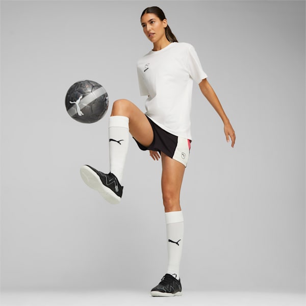 PUMA Queen Women's Football Shorts, Electric Blush-Warm White-PUMA Black, extralarge-IND