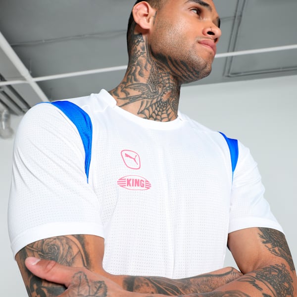 KING Pro Men's Football Jersey, PUMA White-Bluemazing, extralarge-IND