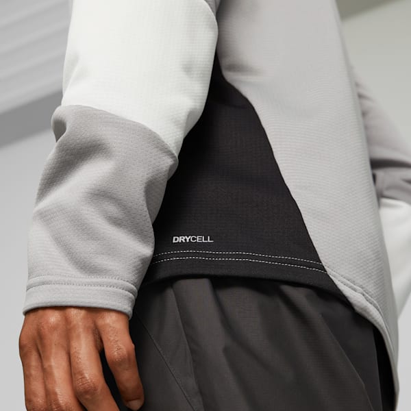 KING Pro Men's Football Quarter-Zip Top, Concrete Gray-PUMA White, extralarge-IND