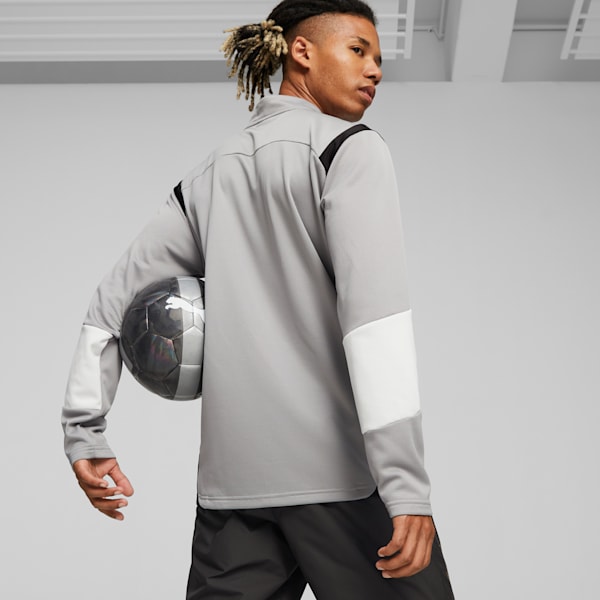 KING Pro Men's Football Quarter-Zip Top, Concrete Gray-PUMA White, extralarge-IND