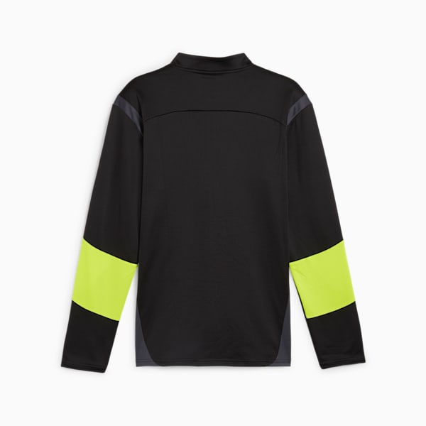 KING Pro Men's Football Quarter-Zip Top, PUMA Black-Electric Lime, extralarge-IND