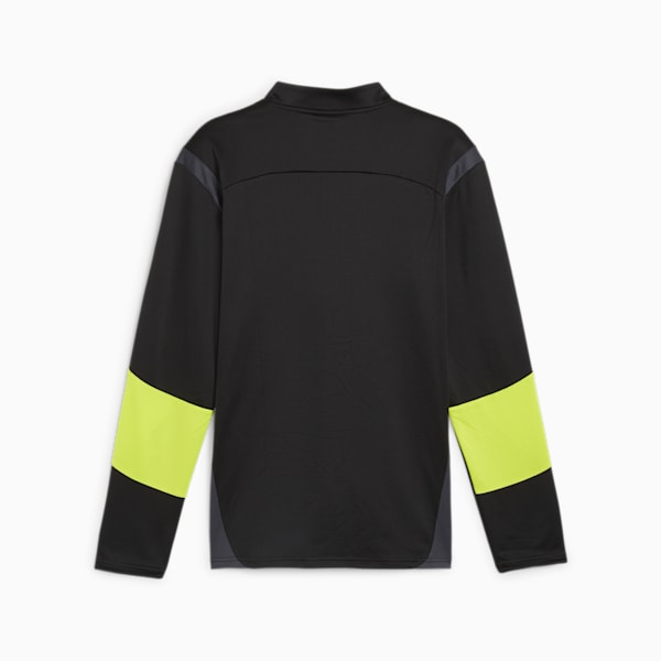 Camiseta con cierre de un cuarto de fútbol KING Pro para hombre, PUMA Black-Electric Lime, extralarge