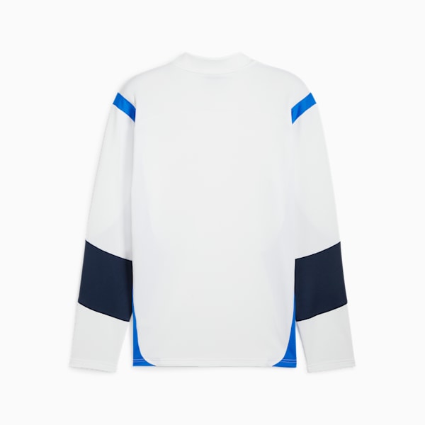 Playera con cierre de un cuarto de fútbol KING Pro para hombre, PUMA White-Bluemazing, extralarge