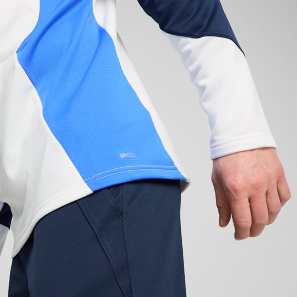 Playera con cierre de un cuarto de fútbol KING Pro para hombre, PUMA White-Bluemazing, extralarge