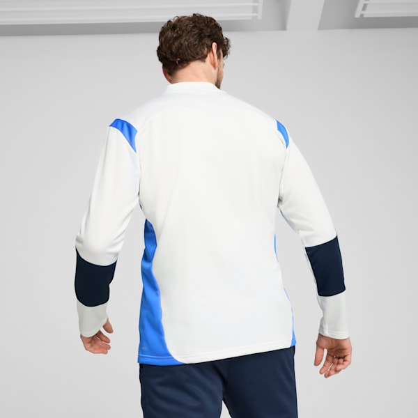 Playera con cierre de un cuarto de fútbol KING Pro para hombre, PUMA White-Bluemazing, extralarge