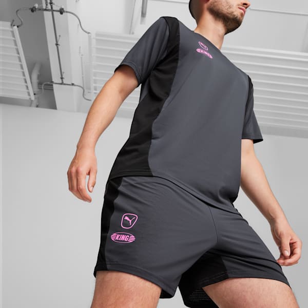 Shorts de fútbol para hombre KING Pro, Strong Gray-PUMA Black, extralarge