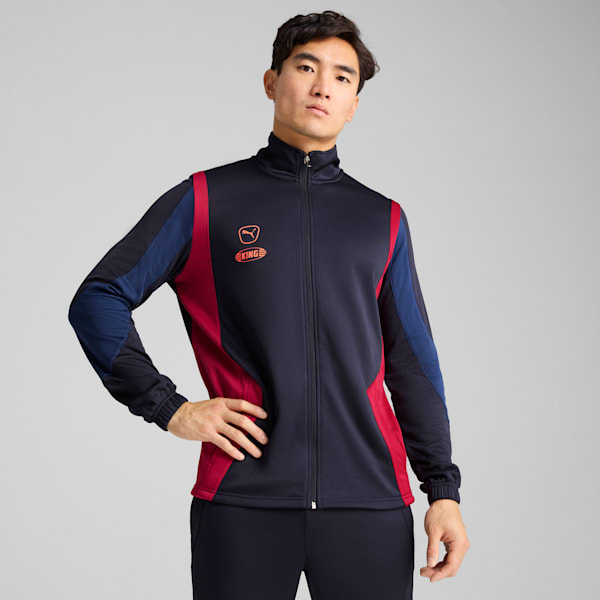 Chamarra de fútbol para hombre KING Pro, New Navy-Dark Crimson, extralarge