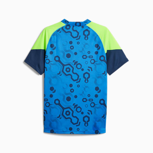 individualCUP Men's Soccer Jersey, Persian Blue-Pro Green, extralarge