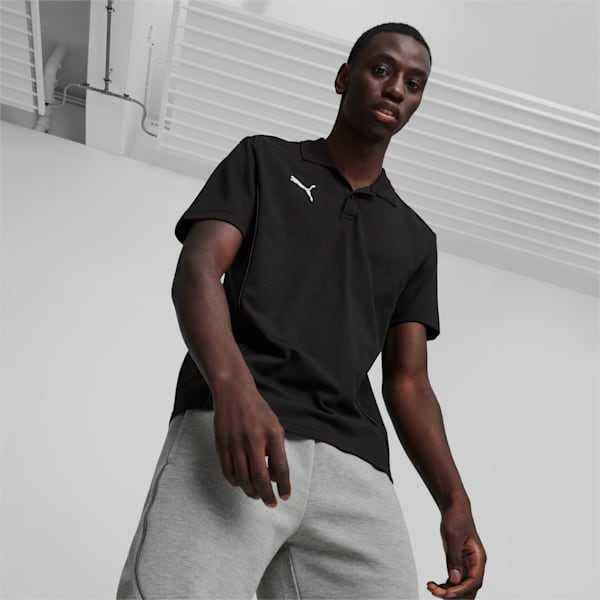 teamFINAL Casuals Men's Football Polo, PUMA Black-PUMA Silver, extralarge-IND