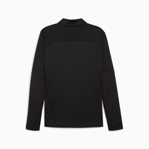 Chamarra de entrenamiento de fútbol con cremallera de un cuarto teamFINAL para hombre, PUMA Black-PUMA Silver, extralarge
