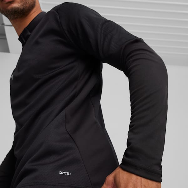 Chamarra de entrenamiento de fútbol con cremallera de un cuarto teamFINAL para hombre, PUMA Black-PUMA Silver, extralarge
