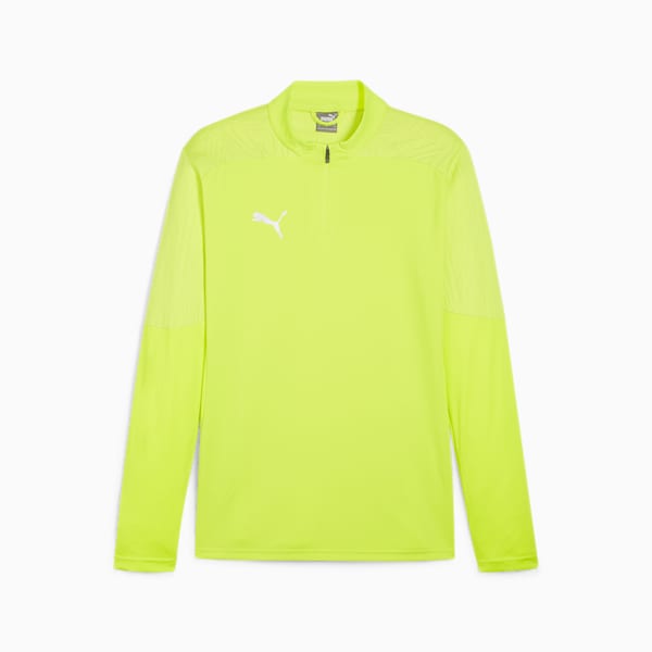 teamFINAL Quarter-Zip Men's Soccer Training Jacket, Electric Lime-PUMA Silver, extralarge