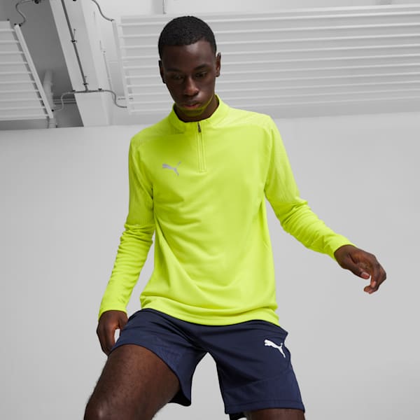 teamFINAL Quarter-Zip Men's Soccer Training Jacket, Electric Lime-PUMA Silver, extralarge