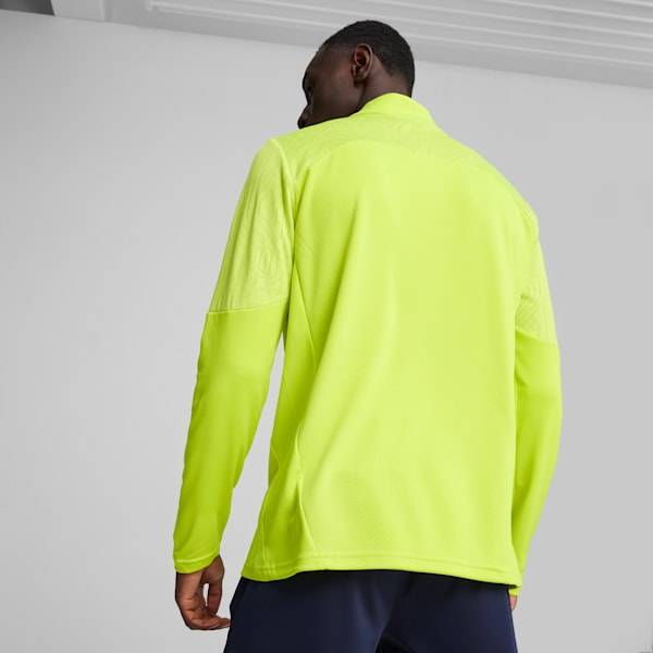 teamFINAL Quarter-Zip Men's Soccer Training Jacket, Electric Lime-PUMA Silver, extralarge