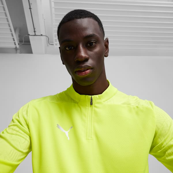 teamFINAL Quarter-Zip Men's Soccer Training Jacket, Electric Lime-PUMA Silver, extralarge