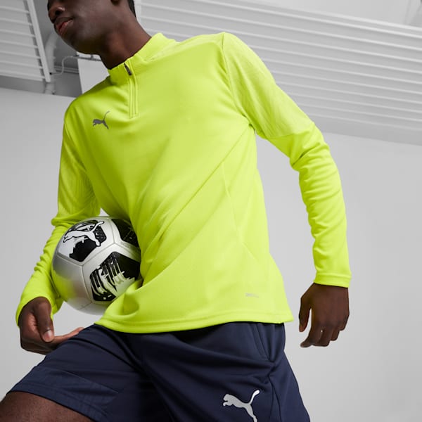teamFINAL Quarter-Zip Men's Soccer Training Jacket, Electric Lime-PUMA Silver, extralarge