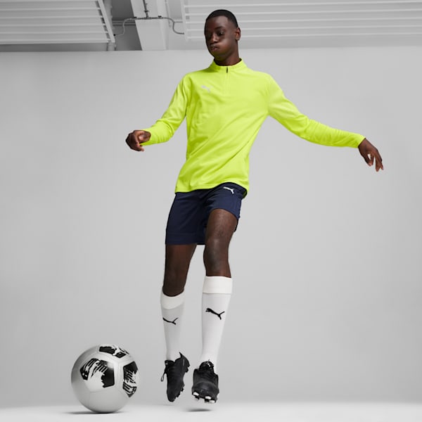 teamFINAL Quarter-Zip Men's Soccer Training Jacket, Electric Lime-PUMA Silver, extralarge