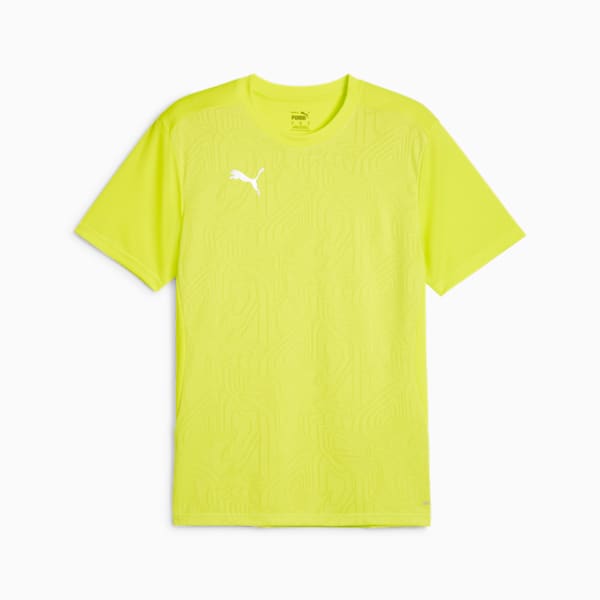 teamFINAL Men's Soccer Training Jersey, Electric Lime-PUMA Silver, extralarge