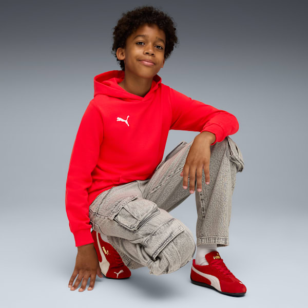 teamGOAL Football Casuals Hoody Youth, PUMA Red-PUMA White, extralarge