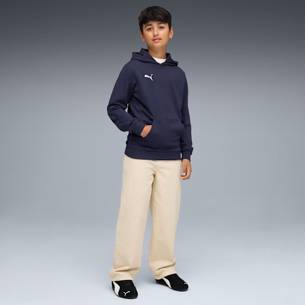 teamGOAL Football Casuals Hoody Youth, PUMA Navy-PUMA White, extralarge