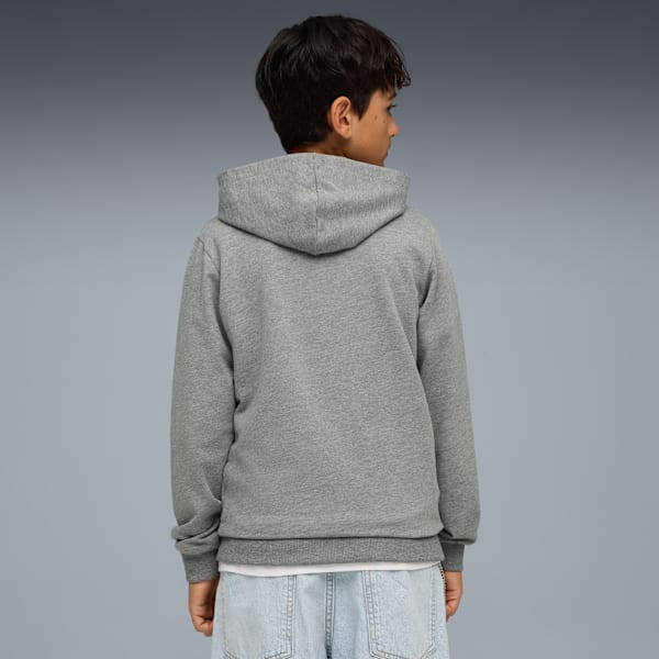 teamGOAL Football Casuals Hoody Youth, Medium Gray Heather-PUMA White, extralarge