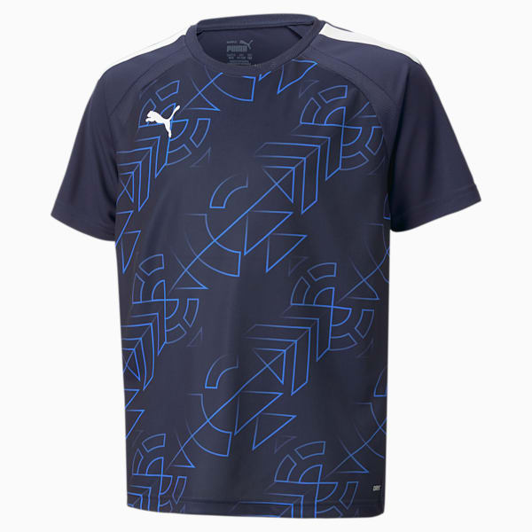 キッズ サッカー TEAMLIGA グラフィック ユニフォーム 120-160cm, PUMA Navy-PUMA White