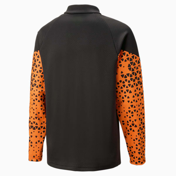 キッズ サッカー INDIVIDUALCUP トレーニング 1/4 ジップ スウェット 120-160cm, PUMA Black-Ultra Orange, extralarge-JPN