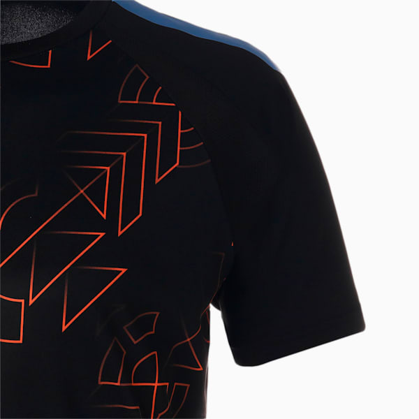 メンズ サッカー TEAMLIGA グラフィック Tシャツ, PUMA Black-Ultra Orange, extralarge-JPN