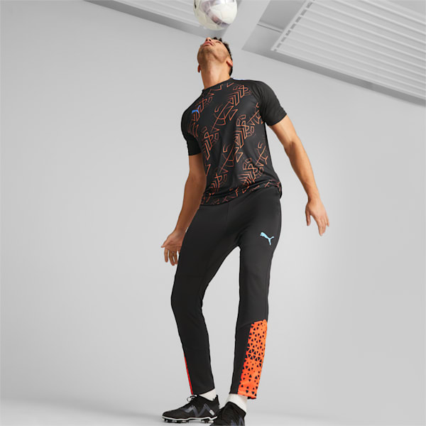 メンズ サッカー TEAMLIGA グラフィック 半袖 シャツ, PUMA Black-Ultra Orange