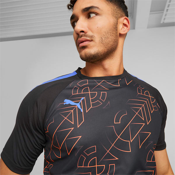 メンズ サッカー TEAMLIGA グラフィック Tシャツ, PUMA Black-Ultra Orange, extralarge-JPN