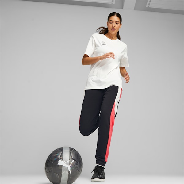 Queen Women's Football Sweat Pants, Electric Blush-Warm White-PUMA Black, extralarge-IND