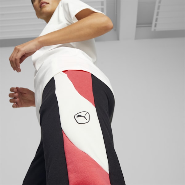 PUMA Queen Women's Football Sweat Pants, Electric Blush-Warm White-PUMA Black, extralarge-AUS