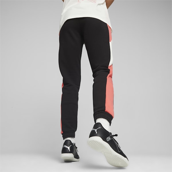 PUMA Queen Women's Football Sweat Pants, Electric Blush-Warm White-PUMA Black, extralarge-AUS