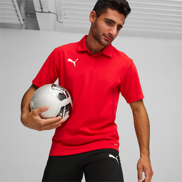 teamGOAL Men's Football Polo, PUMA Red-PUMA White-Fast Red, extralarge-IND