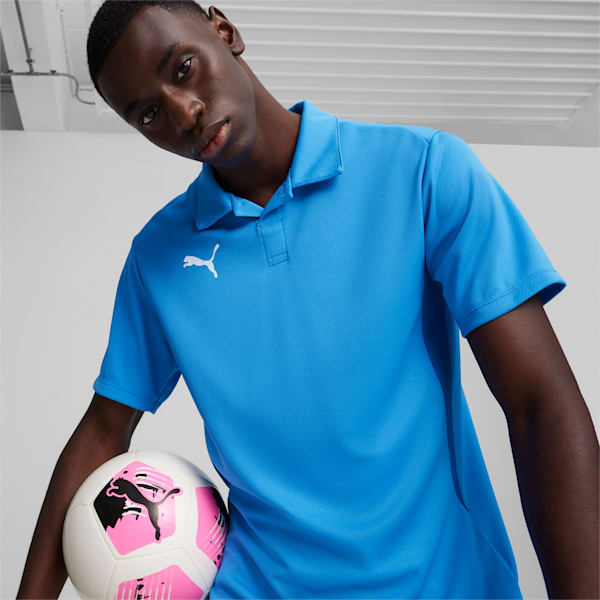 teamGOAL Men's Football Polo, Electric Blue Lemonade-PUMA White-PUMA Team Royal, extralarge-IND