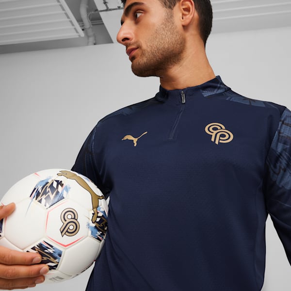 Camiseta de fútbol con cremallera de un cuarto para hombre PUMA x Christian Pulisic, PUMA Navy, extralarge