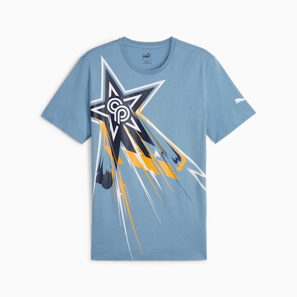 Camiseta de fútbol con logo para hombre PUMA x Christian Pulisic, Zen Blue, extralarge