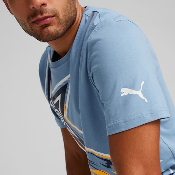 Camiseta de fútbol con logo para hombre PUMA x Christian Pulisic, Zen Blue, extralarge