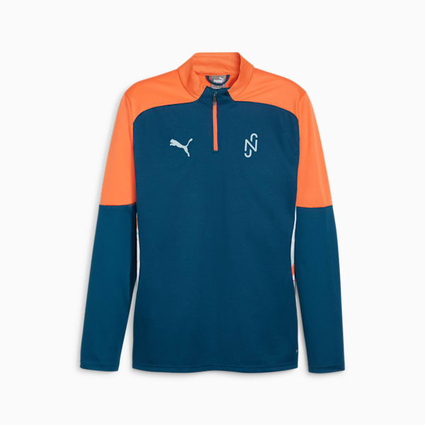 PUMA x NEYMAR JR Creativity Men's Quarter-Zip Soccer Jacket, Ocean Tropic-Hot Heat, extralarge