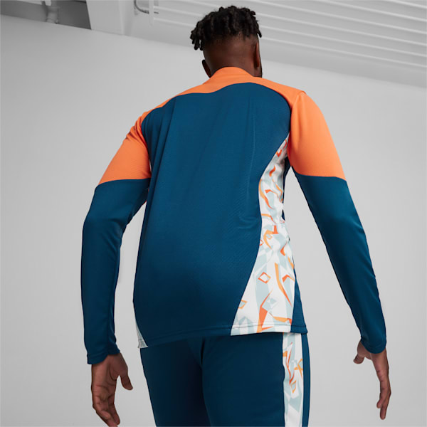 PUMA x NEYMAR JR Creativity Men's Quarter-Zip Soccer Jacket, Ocean Tropic-Hot Heat, extralarge