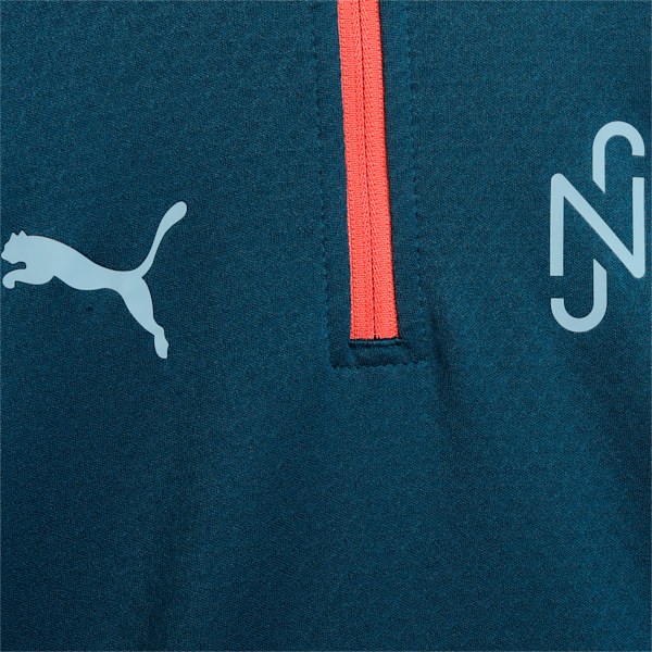 PUMA x NEYMAR JR Creativity Youth Quarter-Zip Football Top, Ocean Tropic-Hot Heat, extralarge-IND