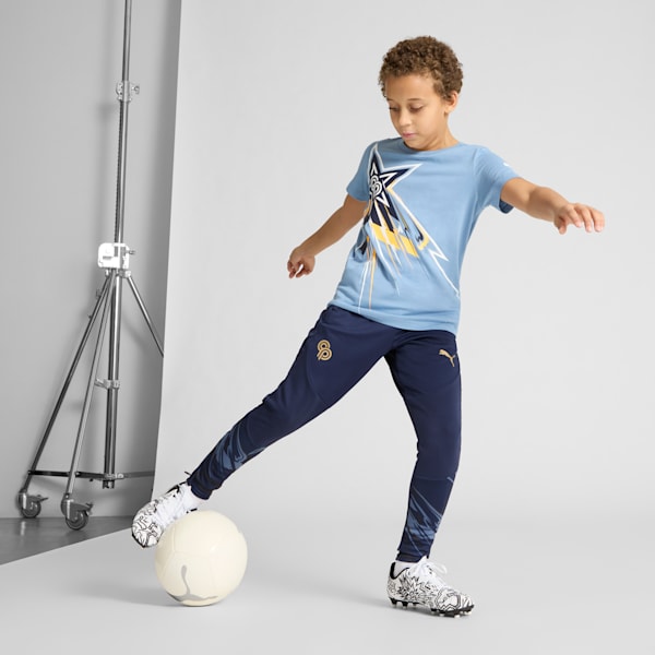 PUMA x CHRISTIAN PULISIC Big Kids' Soccer Logo Tee, Zen Blue, extralarge