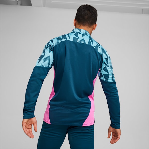 individualFINAL Men's Quarter-Zip Soccer Top, Ocean Tropic-Bright Aqua, extralarge