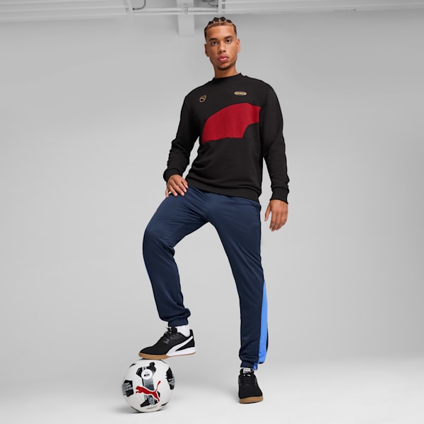 メンズ サッカー キング トップ クルースウェット, PUMA Black-Intense Red, extralarge-JPN