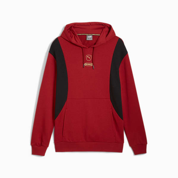 メンズ サッカー キング トップ フーディー, Intense Red-PUMA Black, extralarge-JPN