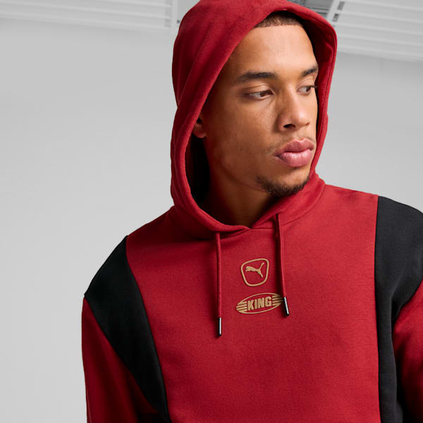 メンズ サッカー キング トップ フーディー, Intense Red-PUMA Black, extralarge-JPN