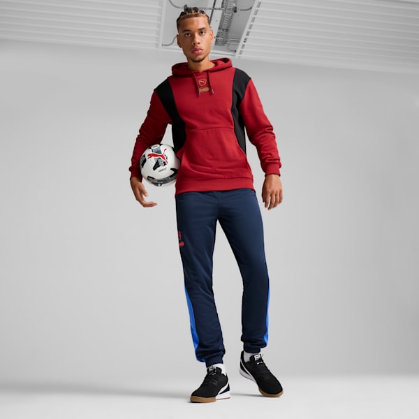 メンズ サッカー キング トップ フーディー, Intense Red-PUMA Black, extralarge-JPN