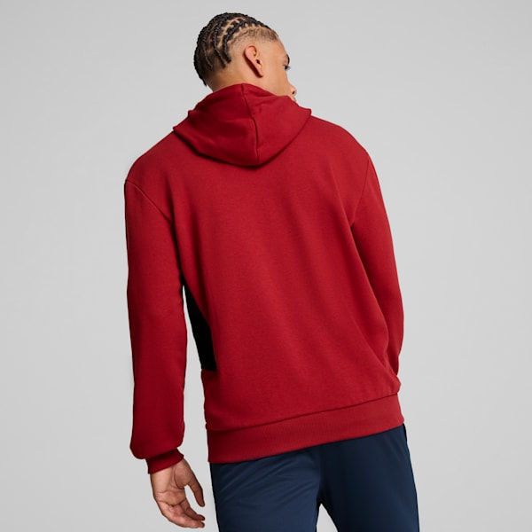 メンズ サッカー キング トップ フーディー, Intense Red-PUMA Black, extralarge-JPN