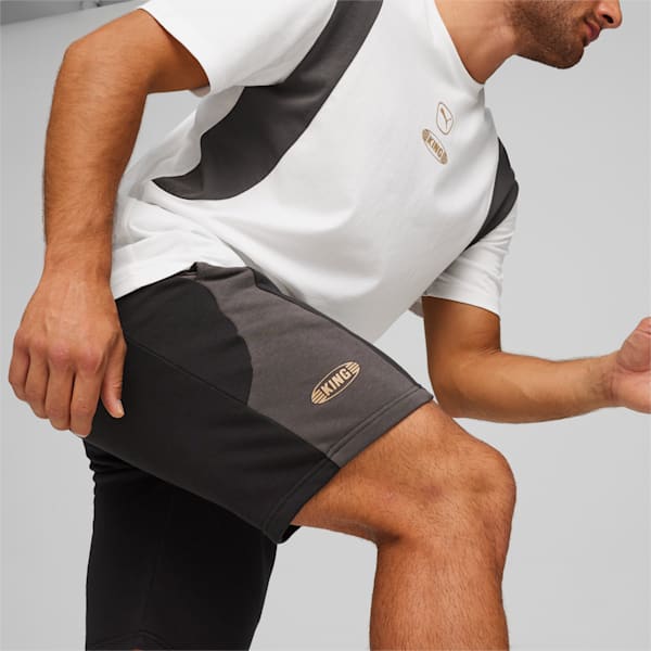 メンズ サッカー キング トップ スウェット ショーツ, PUMA Black-Shadow Gray, extralarge-JPN