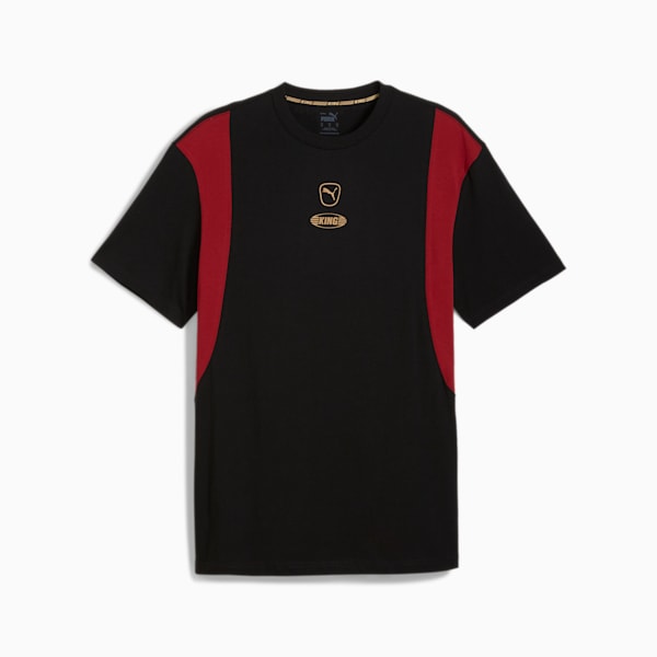 メンズ サッカー キング トップ 半袖 Tシャツ, Intense Red-PUMA Black, extralarge-JPN